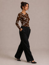 Clobug Women Butterfly Print Top