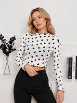 Women's Heart Printed Top