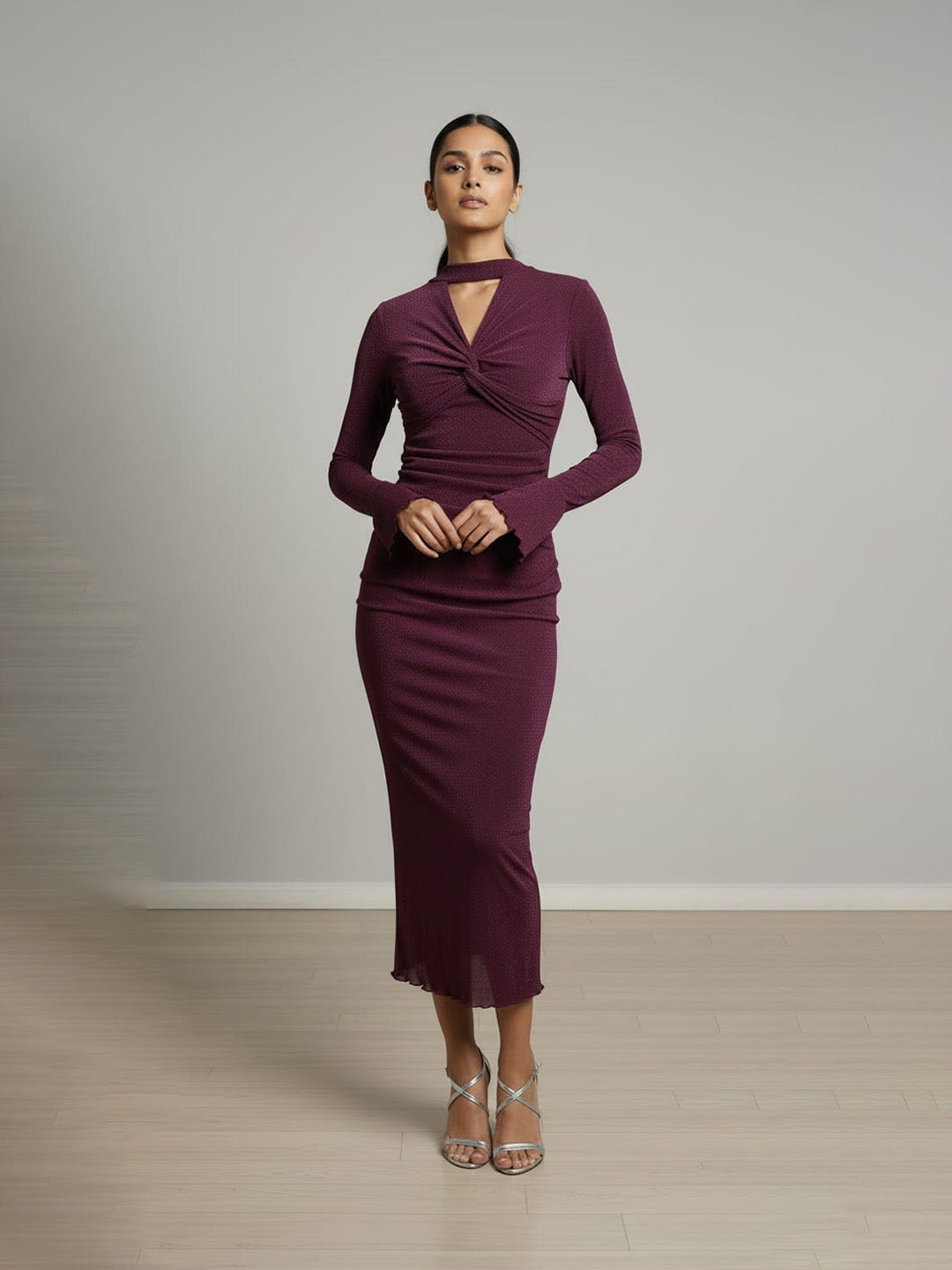 Clobug Women Maroon Bodycon Dress