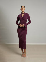 Clobug Women Maroon Bodycon Dress