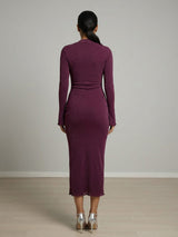 Clobug Women Maroon Bodycon Dress