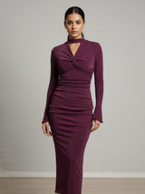 Clobug Women Maroon Bodycon Dress