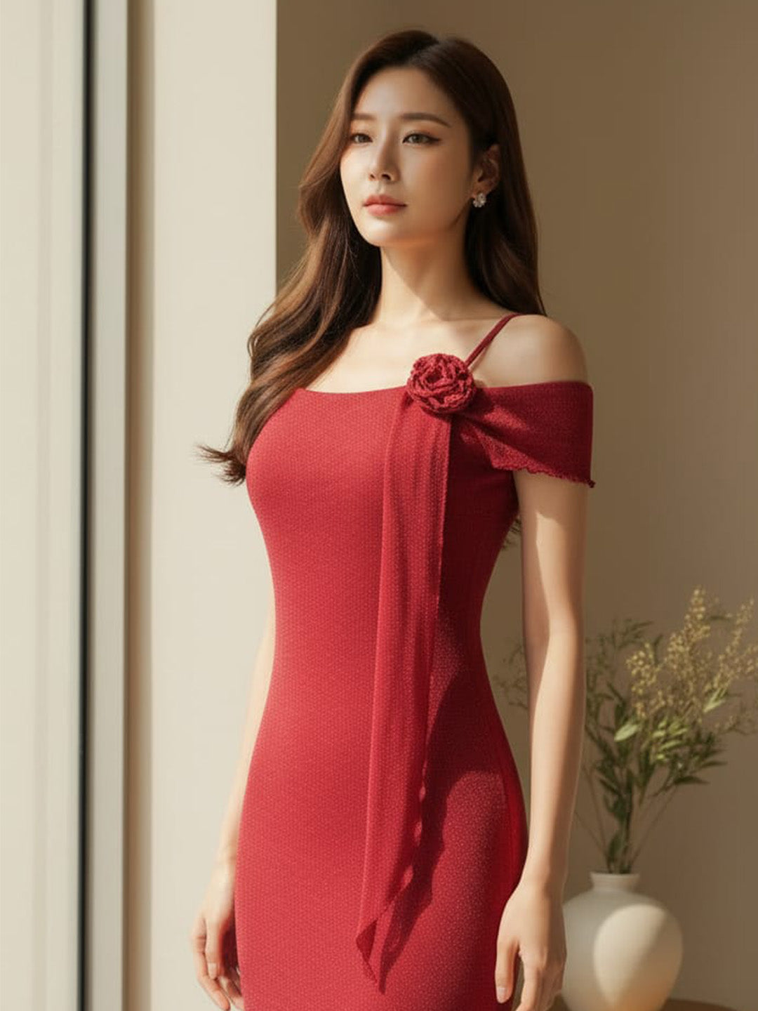 Clobug Women Midi Bow Dress