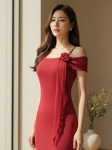 Clobug Women Midi Bow Dress