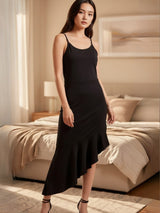 Clobug Midnight Muse Asymmetrical Midi Dress