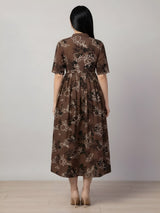 Clobug Women Floral 3/4 Sleeve Dress
