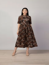 Clobug Women Floral 3/4 Sleeve Dress
