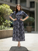 Clobug Women Floral 3/4 Sleeve Dress