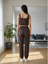 Clobug Women Crop Top And Trackpant Set