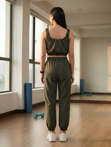 Clobug Women Crop Top And Trackpant Set