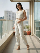 Clobug Women Crop Top And Trackpant Set