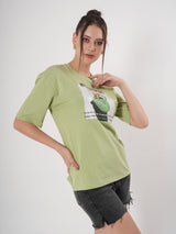 Beautiful Print T- Shirt With Round Neck and Half Sleeve
