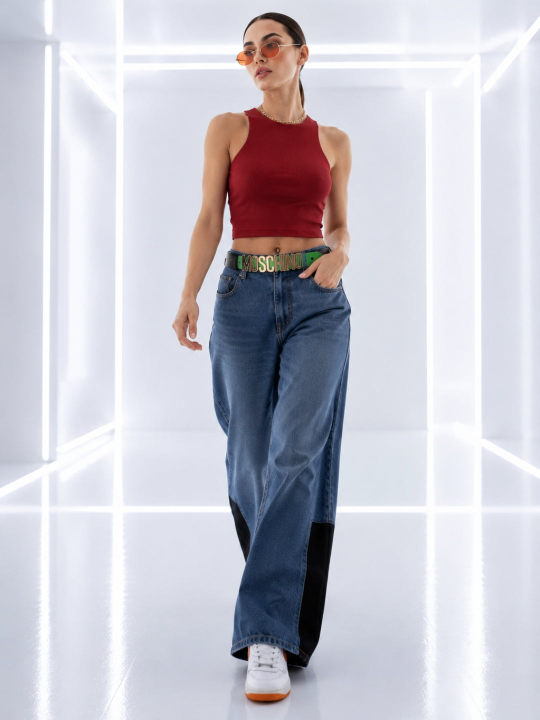 Clobug Solid Ribbed Sleeveless Crop Tank Top
