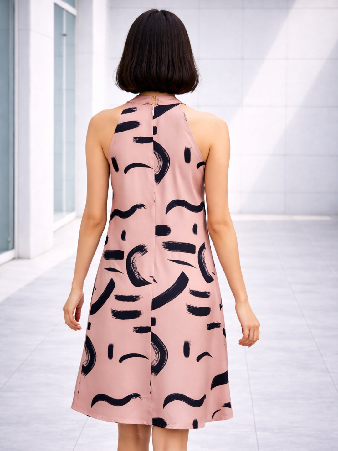 Clobug Women Abstract Print A-Line Dress