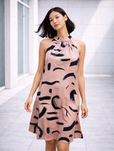 Clobug Women Abstract Print A-Line Dress