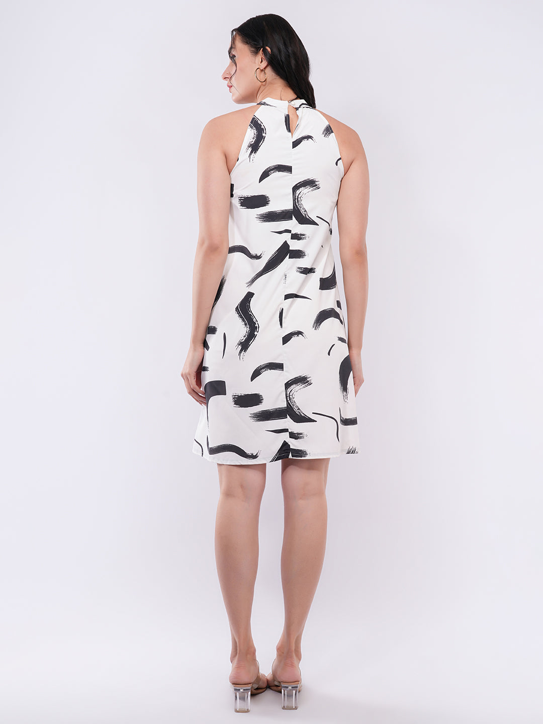 Clobug Women Abstract Print A-Line Dress