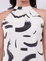 Clobug Women Abstract Print A-Line Dress