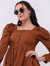 Clobug Women Smocked Puff Sleeve Mini Dress