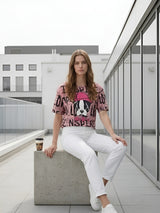 Clobug Women Printed Oversized T-Shirt | Half Sleeve Round Neck Casual Loose Fit