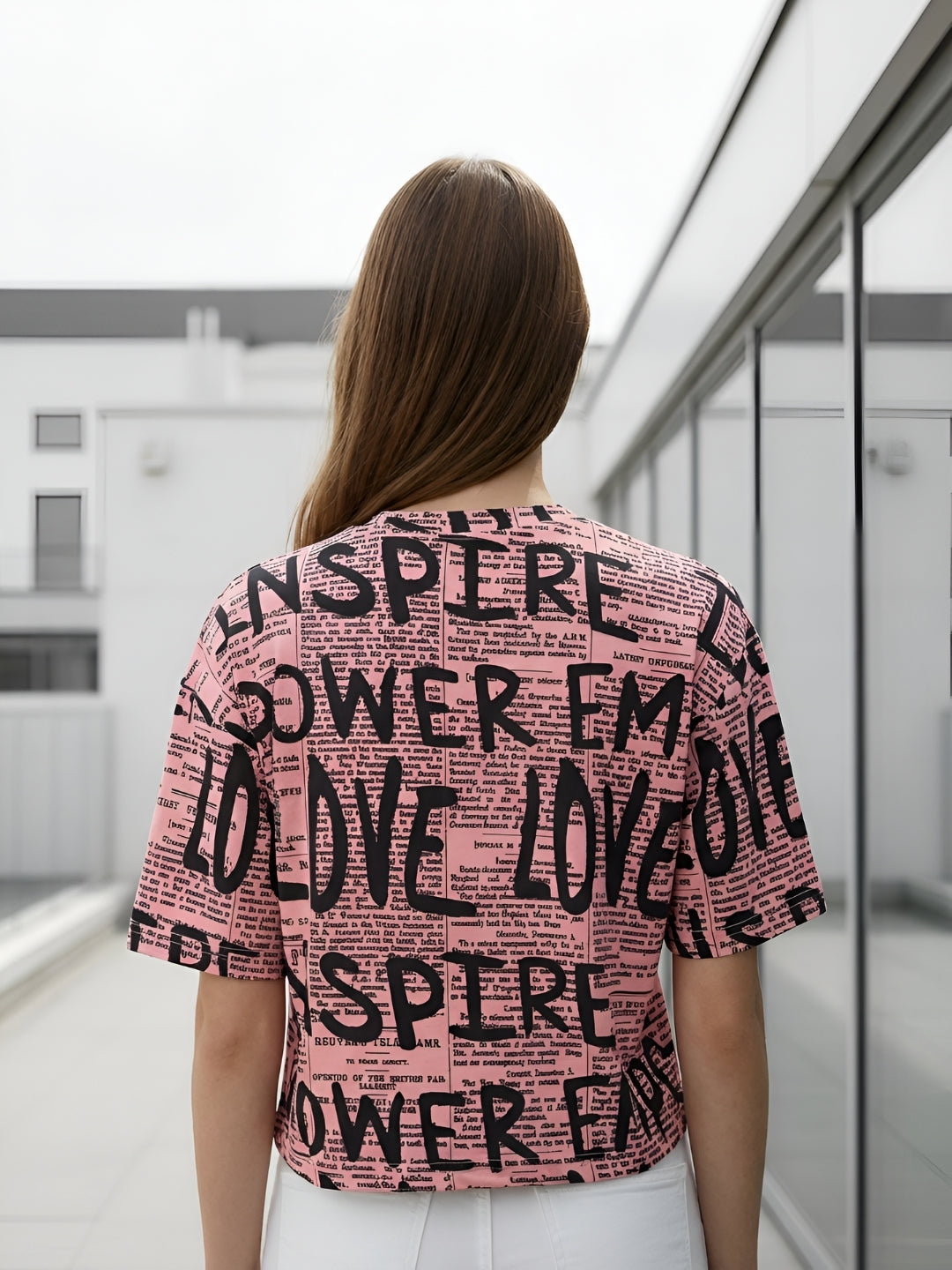 Clobug Women Printed Oversized T-Shirt | Half Sleeve Round Neck Casual Loose Fit