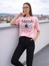 Clobug Women Printed Round Neck T-Shirt (Half Sleeve)