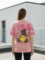 Clobug Women Printed Oversized T-Shirt (Half Sleeve)