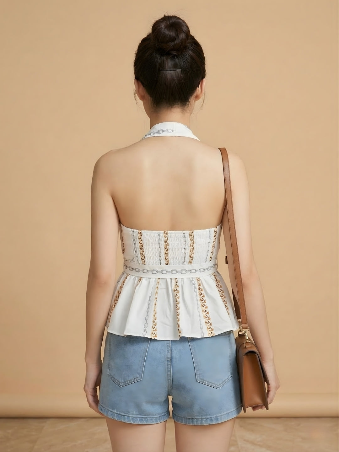 Clobug Women Sleeveless V Neck Sleeveless Printed Top