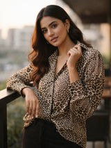 Clobug Women Full Sleeve Printed Shirt