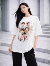 Clobug Women Oversized Graphic Print T-Shirt