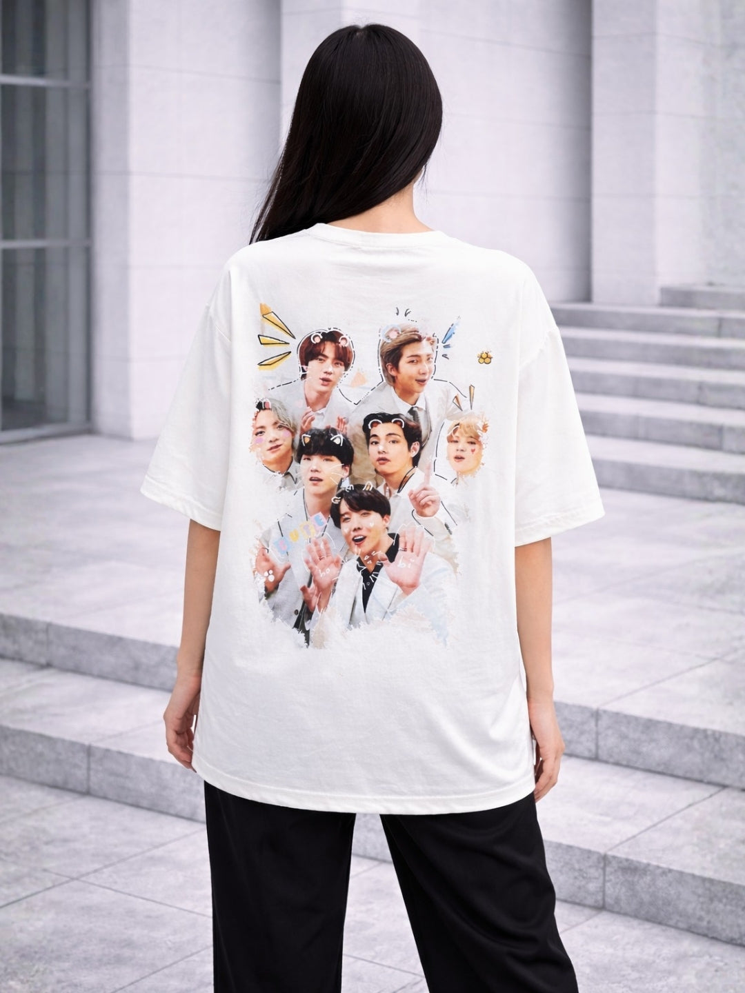 Clobug Women Oversized Graphic Print T-Shirt