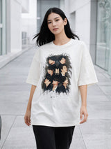 Clobug Women Oversized Graphic Print T-Shirt