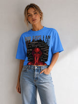 Clobug Women Oversized Abstract Print T-Shirt
