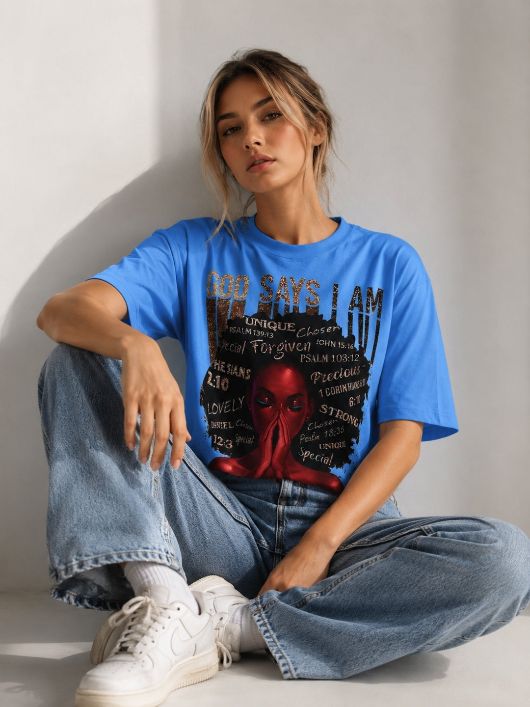 Clobug Women Oversized Abstract Print T-Shirt