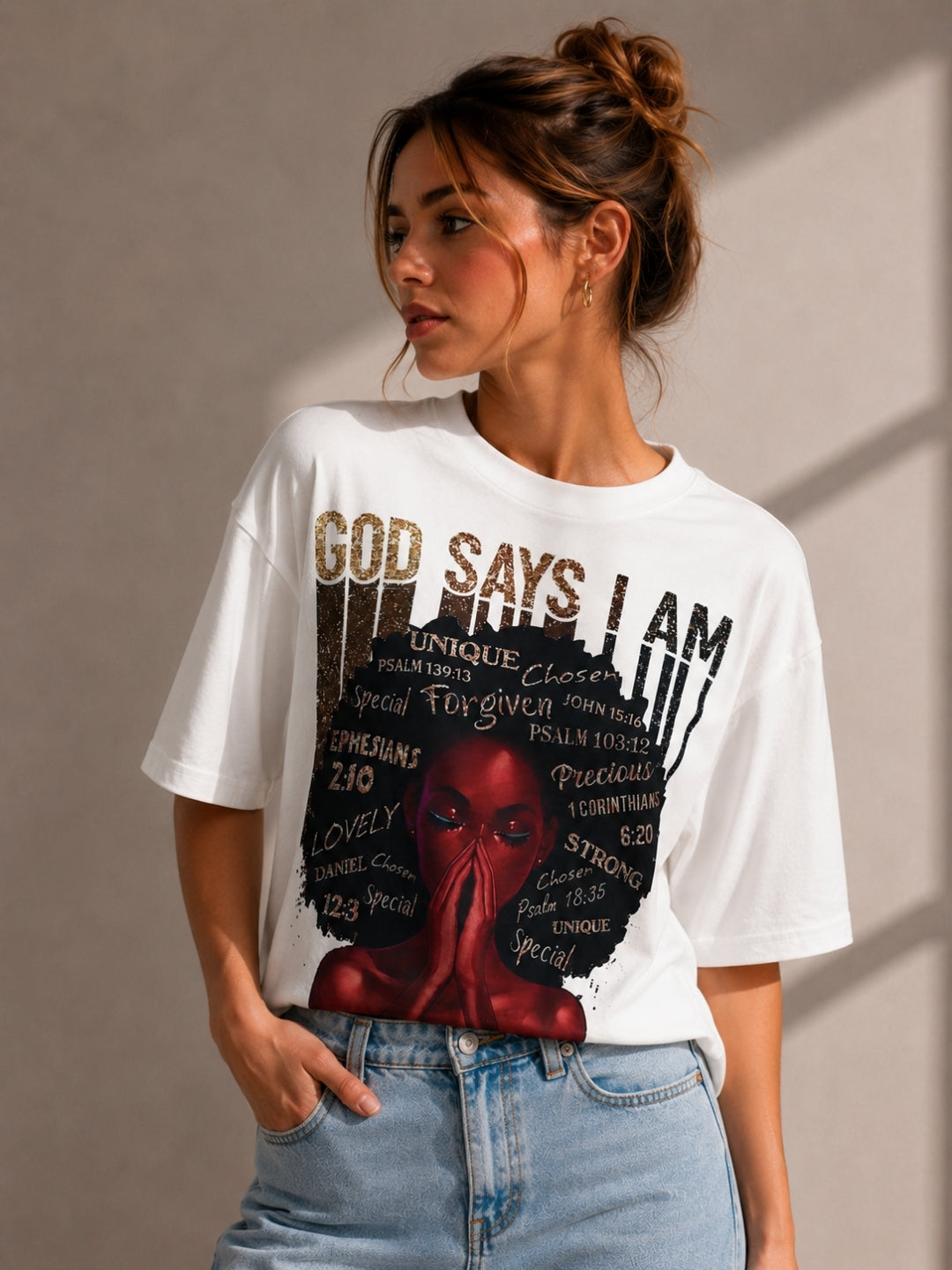 Clobug Women Oversized Abstract Print T-Shirt
