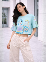 Clobug Women Oversized Graphic Print T-Shirt