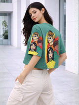 Clobug Women Oversized Graphic Print T-Shirt