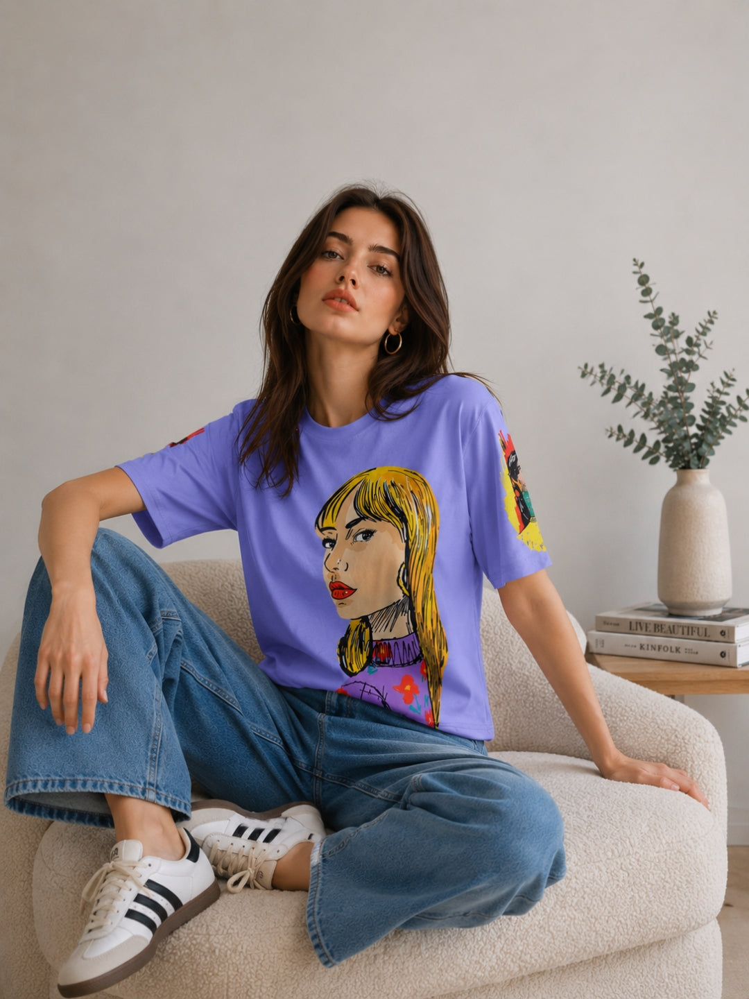 Clobug Women Pop Art Graphic Multi Crop T-Shirt