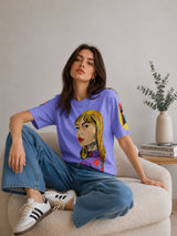 Clobug Women Pop Art Graphic Multi Crop T-Shirt