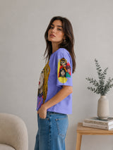 Clobug Women Pop Art Graphic Multi Crop T-Shirt