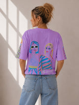 Clobug Women Oversized Graphic Print Crop T-Shirt