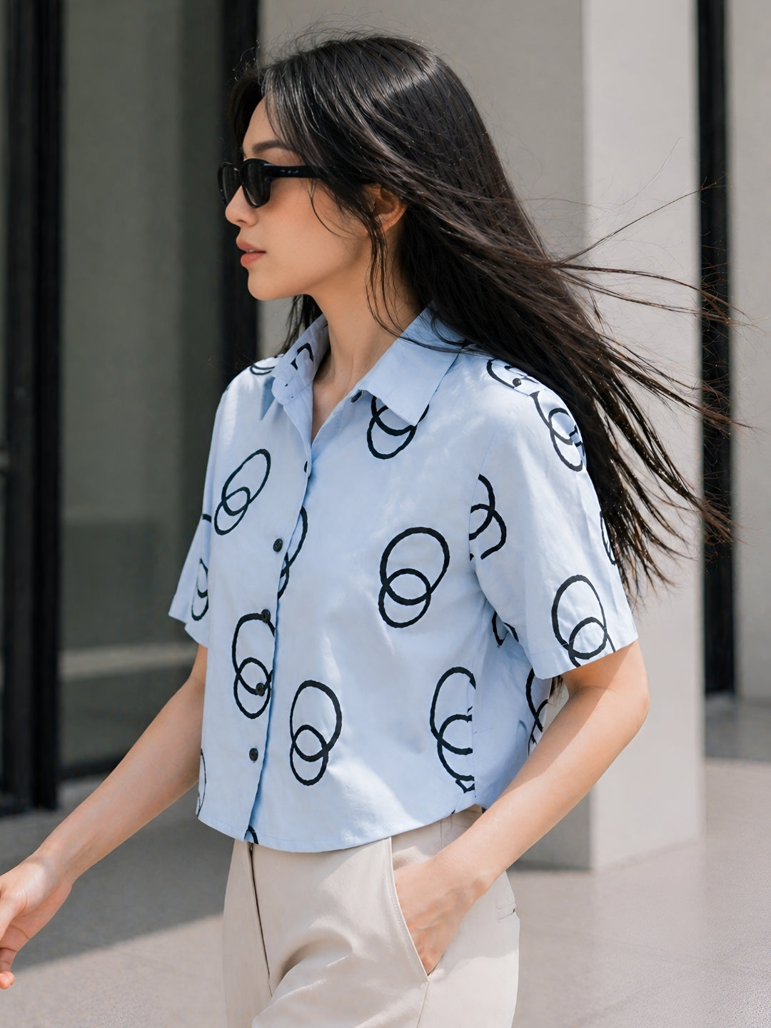 Clobug Women Short Sleeve Printed Shirt