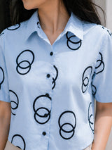 Clobug Women Short Sleeve Printed Shirt