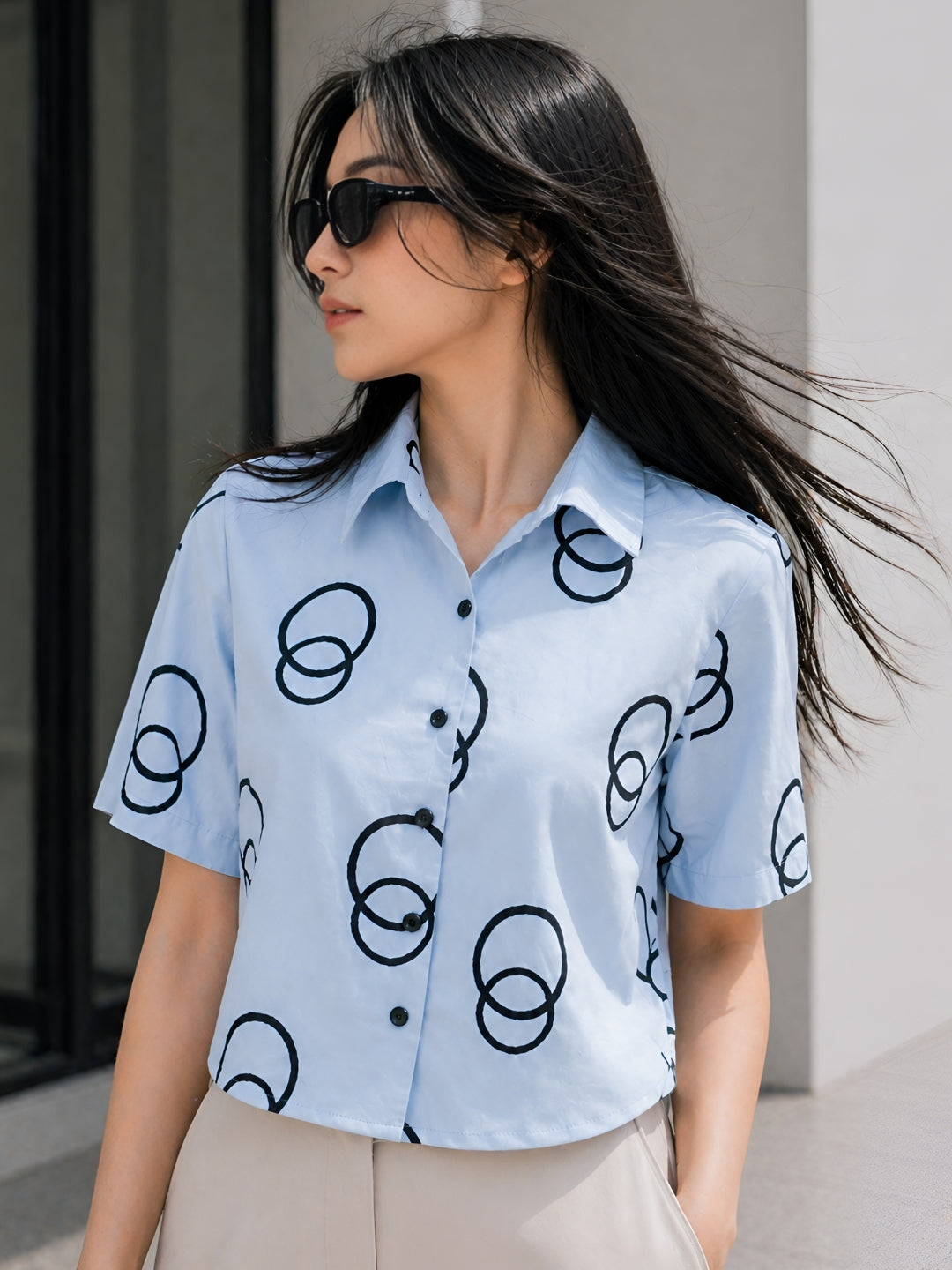 Clobug Women Short Sleeve Printed Shirt