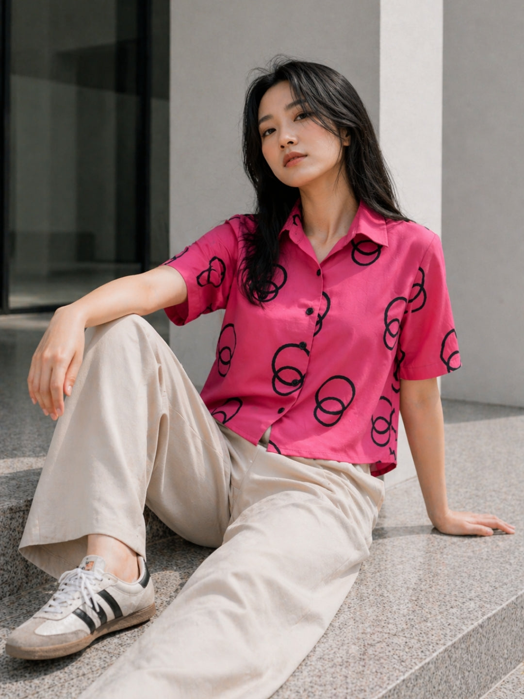 Clobug Women Short Sleeve Printed Shirt