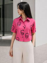 Clobug Women Short Sleeve Printed Shirt