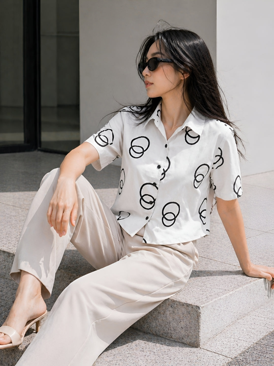 Clobug Women Short Sleeve Printed Shirt