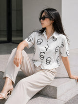 Clobug Women Short Sleeve Printed Shirt