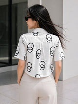 Clobug Women Short Sleeve Printed Shirt