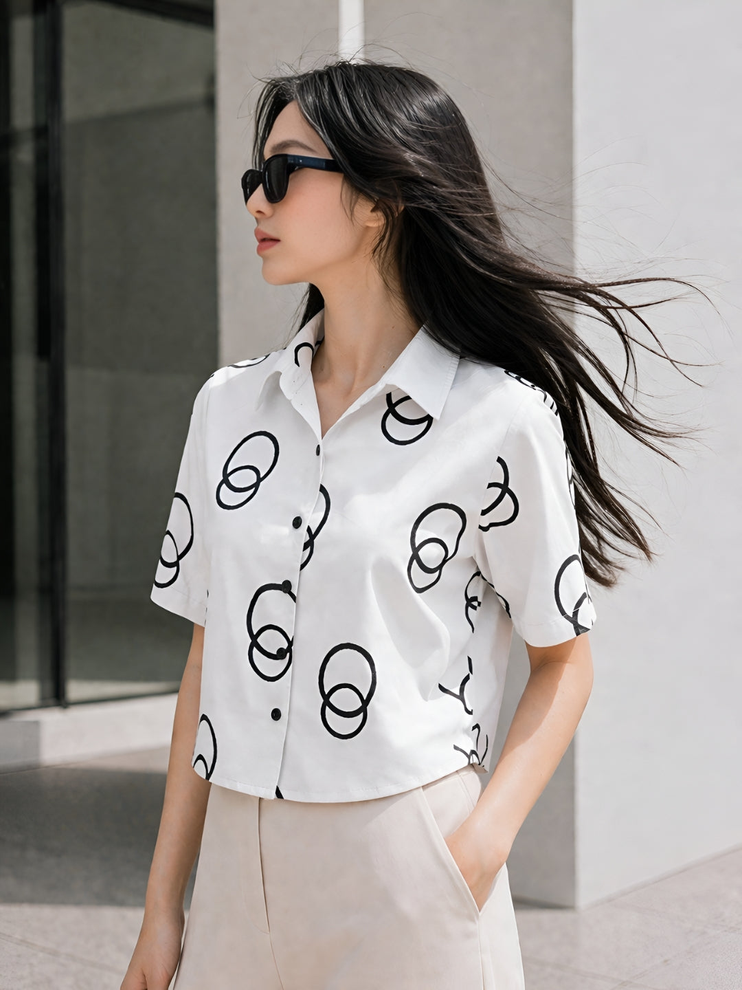 Clobug Women Short Sleeve Printed Shirt