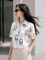Clobug Women Short Sleeve Printed Shirt